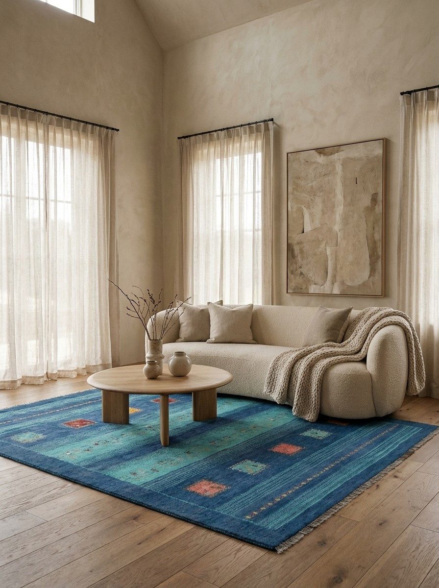 Looma Hochflor-Teppich Gabbeh Sonnat 193x154cm, rechteckig, Höhe: 15 mm, Sonnat, Schurwolle, Unikat