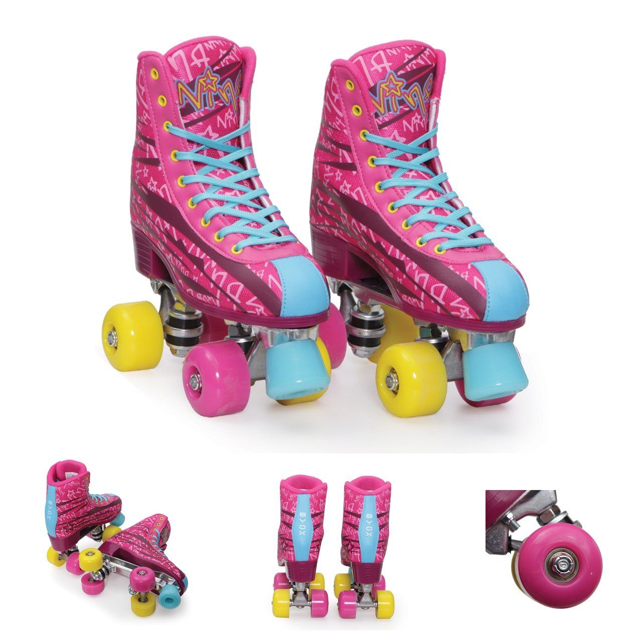 Rollschuhe Kinder Roller Skater ABEC 5 leichtlauf Rollen pink Mädchen Nijdam 
