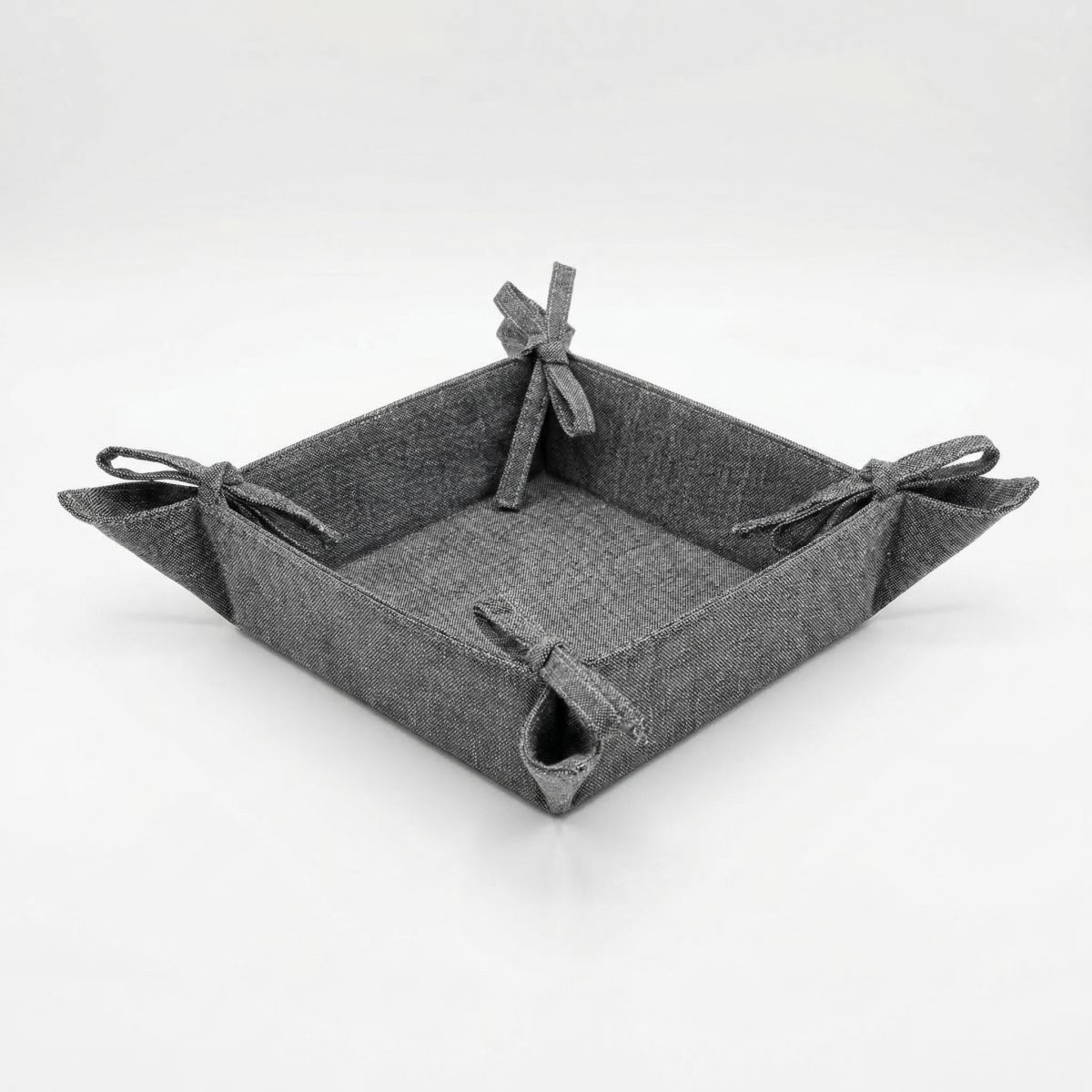 Home affaire Brotkorb Brotkorb Grau 20x20cm, Baumwolle, (1-tlg)