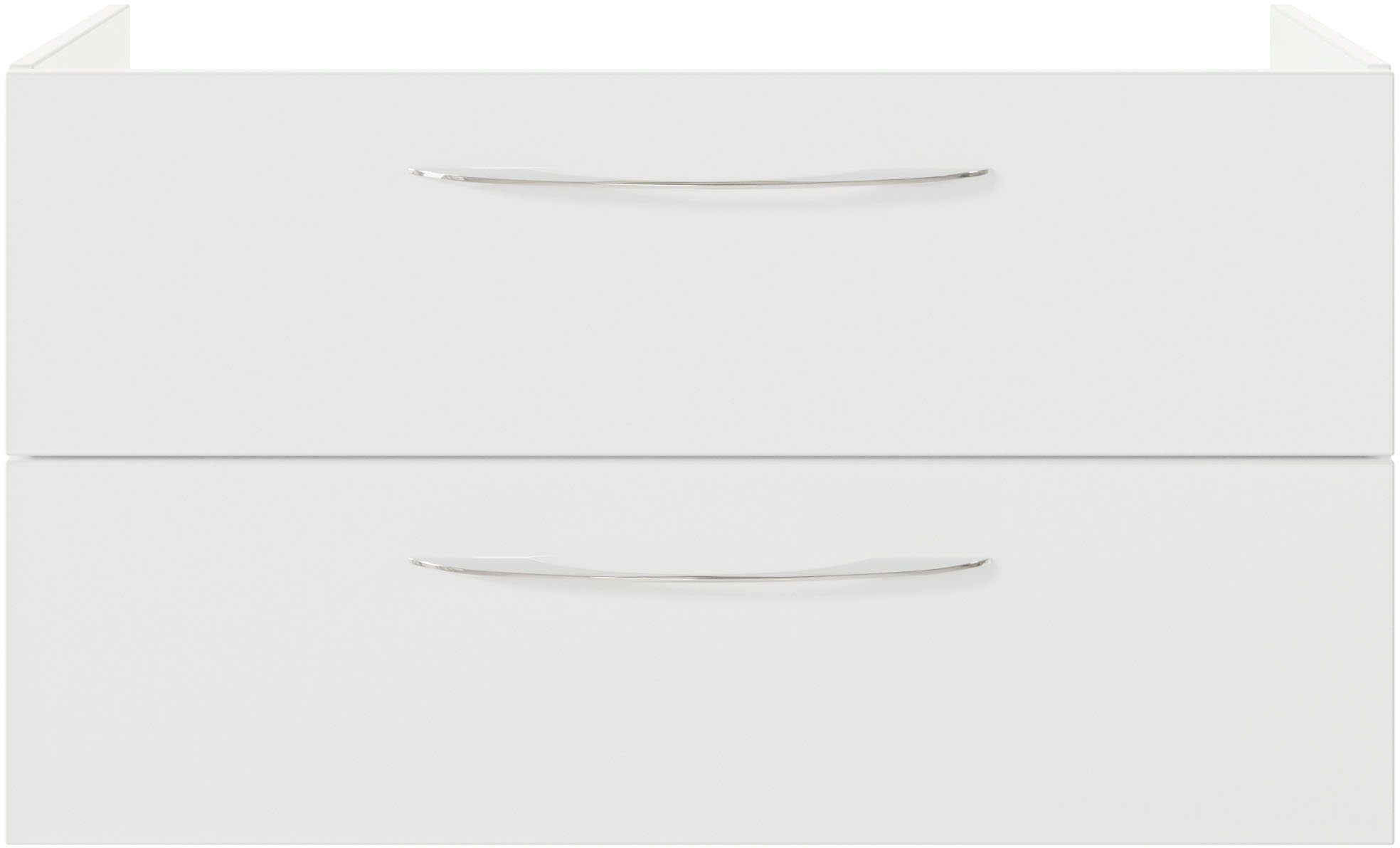 Saphir Waschtisch Serie 4035 Keramik-Aufsatzbecken mit Unterschrank, 118 cm breit, Waschplatz mit 2 Schubladen, Riviera Eiche quer Nachbildung