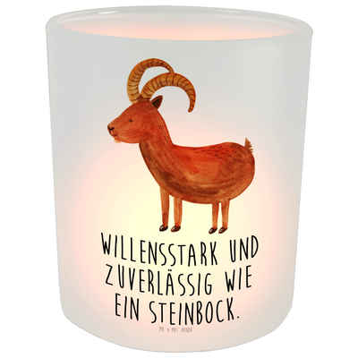 Mr. & Mrs. Panda Windlicht Sternzeichen Steinbock - Transparent - Geschenk, Astrologie, Aszenden (1 St), Stimmungsvolle Beleuchtung