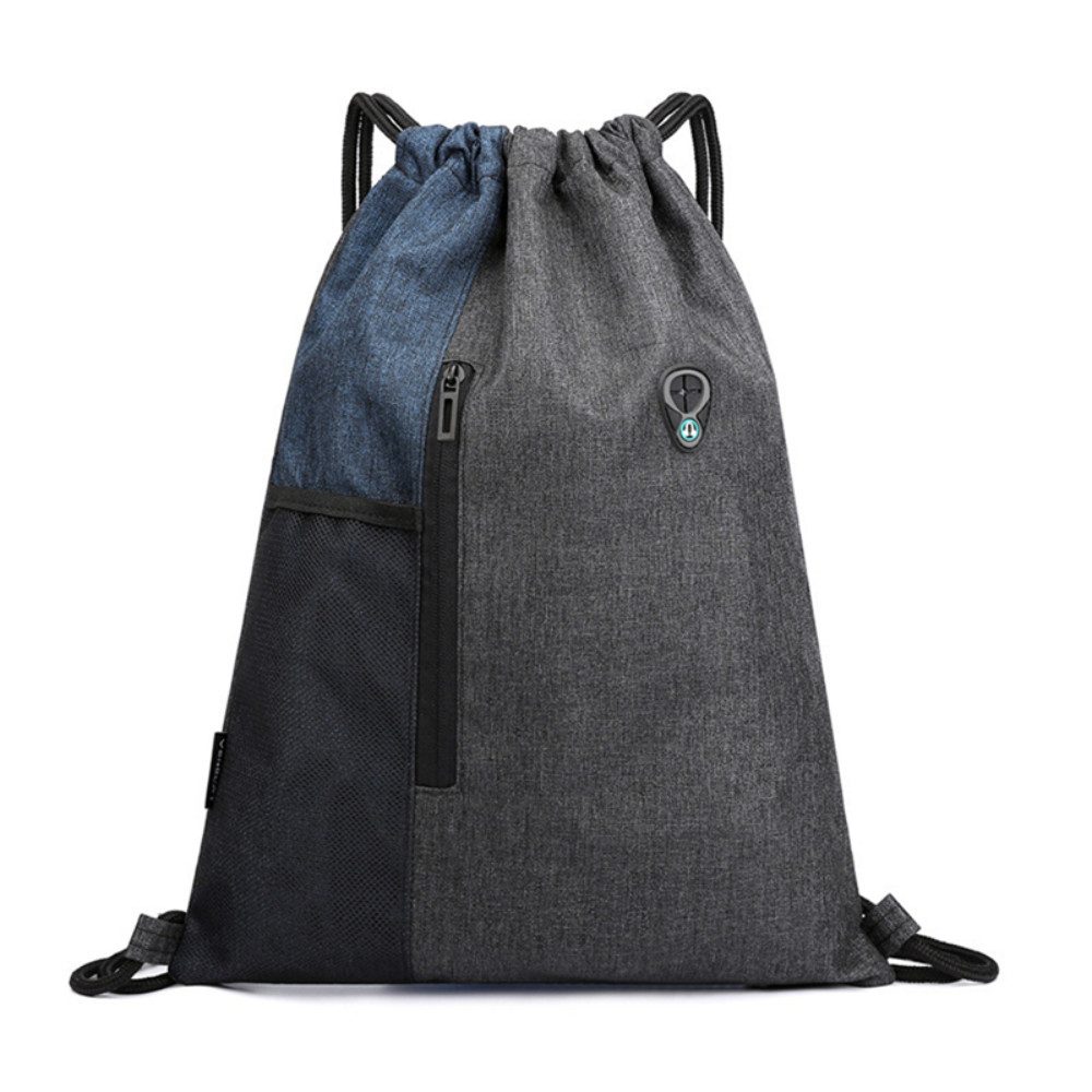 Faltbarer Kordelzug-Rucksack – Wasserdicht, Mit Reißverschlusstaschen, 45x31x14 Cm (zusammengeklappt 16x15 Cm)