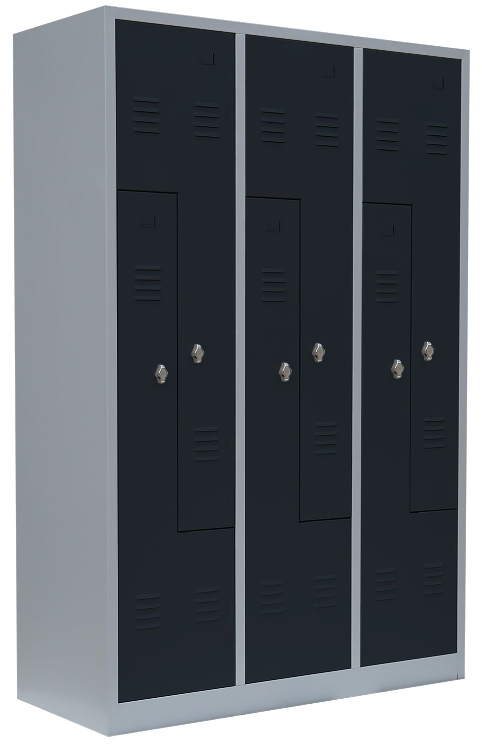 Steelboxx Spind 6er Z-Spind, Z-Garderobenschrank - 6 Abteile - Umkleideschrank (1-St) Komplett verschweißt und montiert