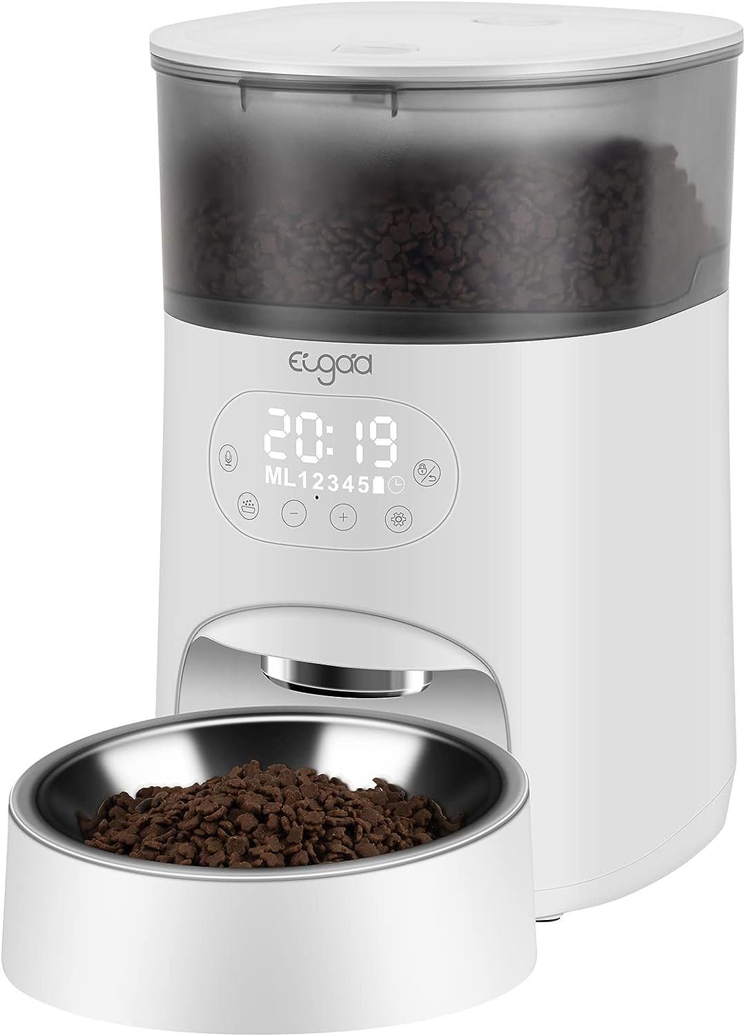 EUGAD Katzen-Futterautomat, Katze & Hund 4L, bis zu 5 Mahlzeiten pro Tag