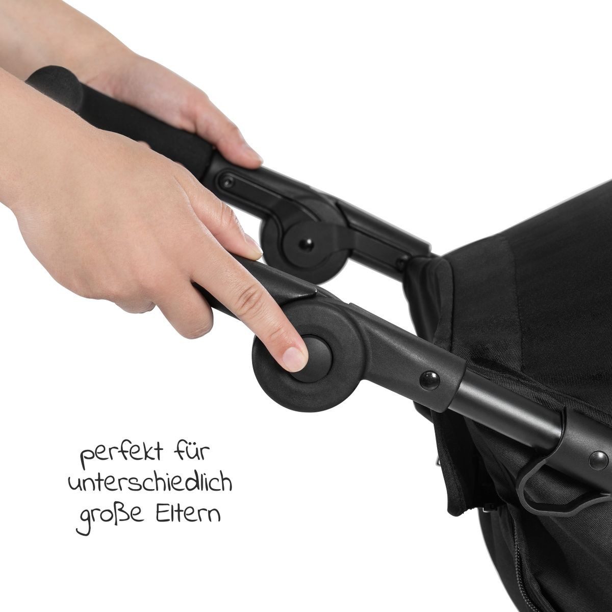 Hauck Kinder-Buggy Runner 2 - Black, (3-tlg), Sportwagen mit Liegeposition, Luftreifen, Regenschutz höhenverstellbar