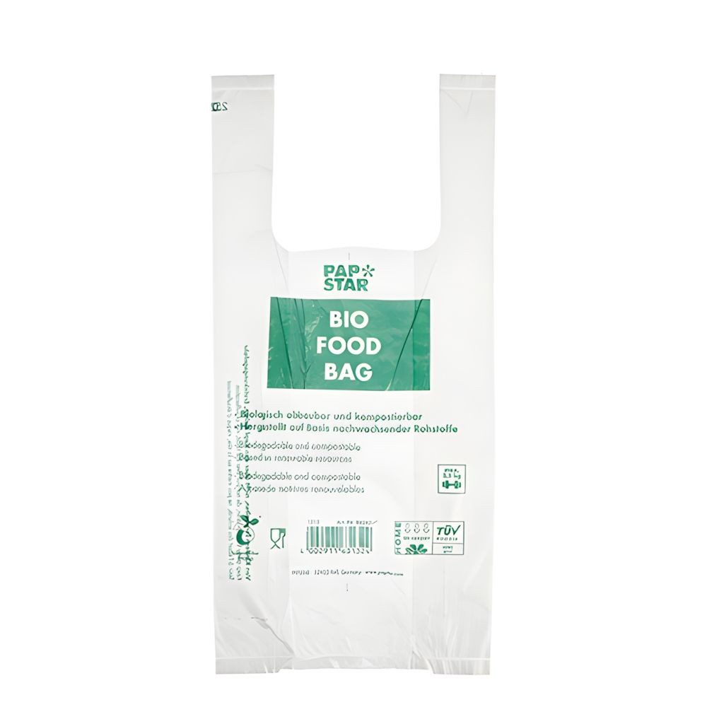 PAPSTAR Tragetasche 2000x Hemdchen Bio-Folie 47 x 22 x 13cm transparent Knotenbeutel Rolle
