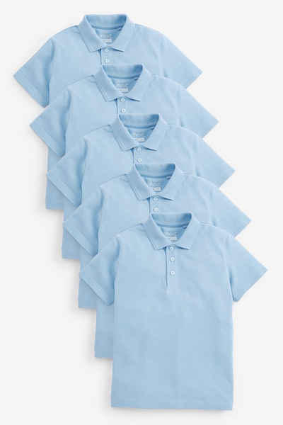Next Poloshirt 5 Schul-Poloshirts aus Baumwolle (3 bis 16 Jahre) (5-tlg)