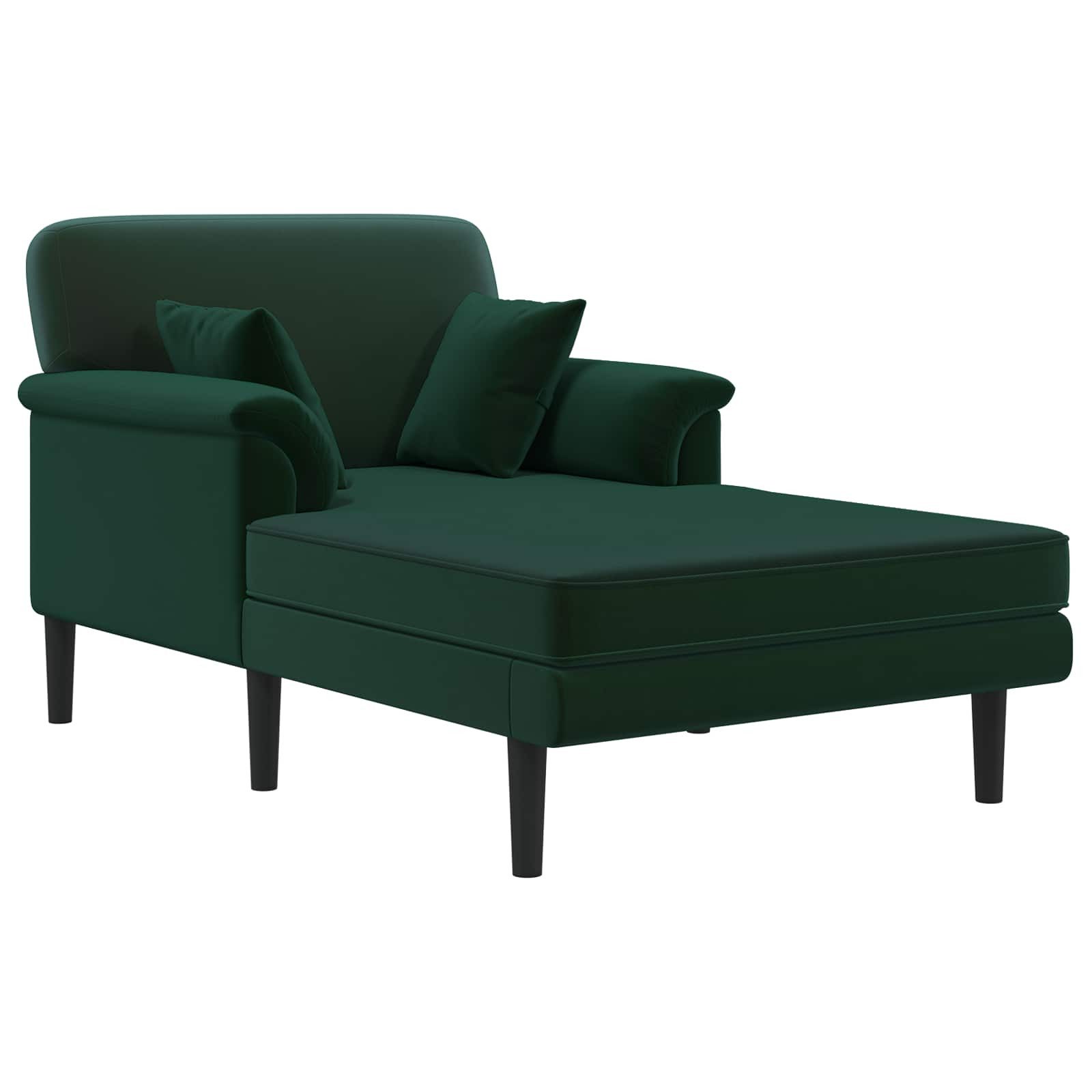vidaXL Chaiselongue Chaiselongue Dunkelgrün Samt, 1 Teile