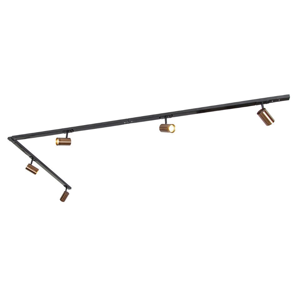 Qazqa Schienensystem-Sets Jeana, Dimmbar, LED wechselbar, Extra-Warmweiß, QAZQA Schienen­leuchte, gu10, Bronze, Stahl, Modern