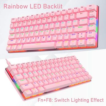 ZIYOU LANG Tastatur- und Maus-Set, roter Schalter Anti-Ghosting-Tasten+RGB 6400 DPI Leichte Gaming-Maus