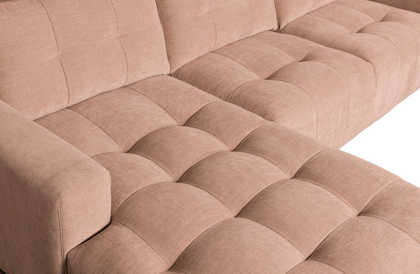 vtwonen Ecksofa Longchair-Sofa Bar Links Stoff - freistellbar Pink