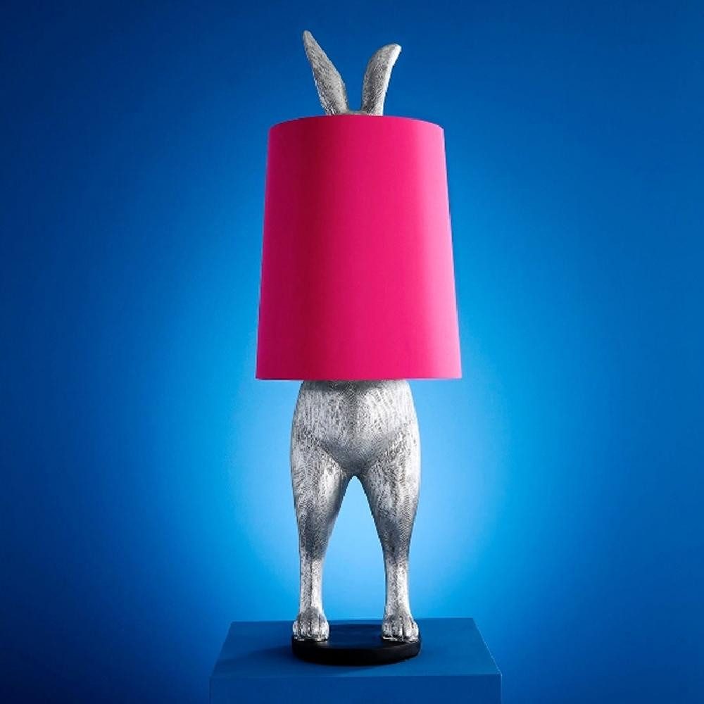 Werner Voß Osterhase Stehleuchte Hiding Rabbit Silber Magenta (115cm)