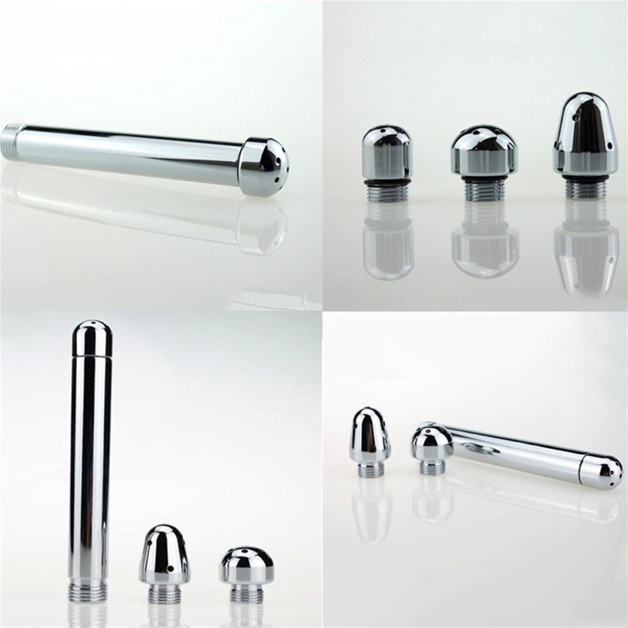 Luckice Toiletten-Rollstuhl Analdusche mit 3 Köpfen, Aluminium, Einlauf-Duschkopf, zur Intimreinigung, wiederverwendbar, 13 cm – Bild 4 von 5