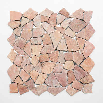 Mosani Bodenfliese Mosaik Bruch Marmor Naturstein rot Polygonal Küchenfliese Bad