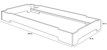 BioKinder - Das gesunde Kinderzimmer Stapelbett Kai, 2er Set 90x200 cm Gästebett mit Lattenrost und Matratze