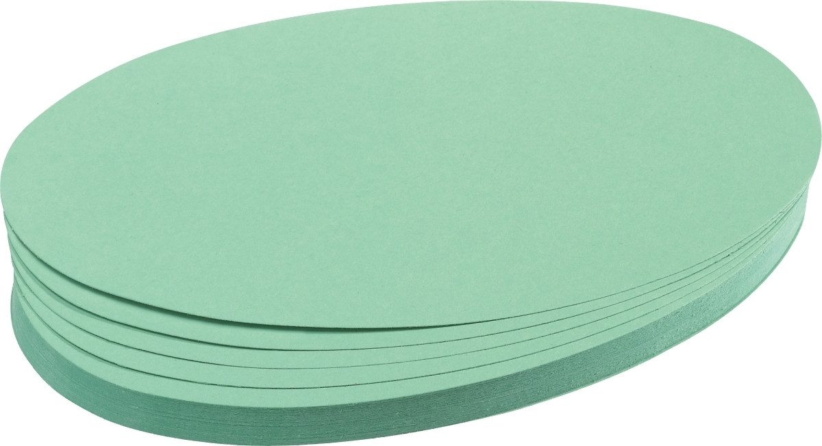 FRANKEN Moderationskoffer Moderations-Karte Oval 190mmx110mm hellgrün 500 Stück