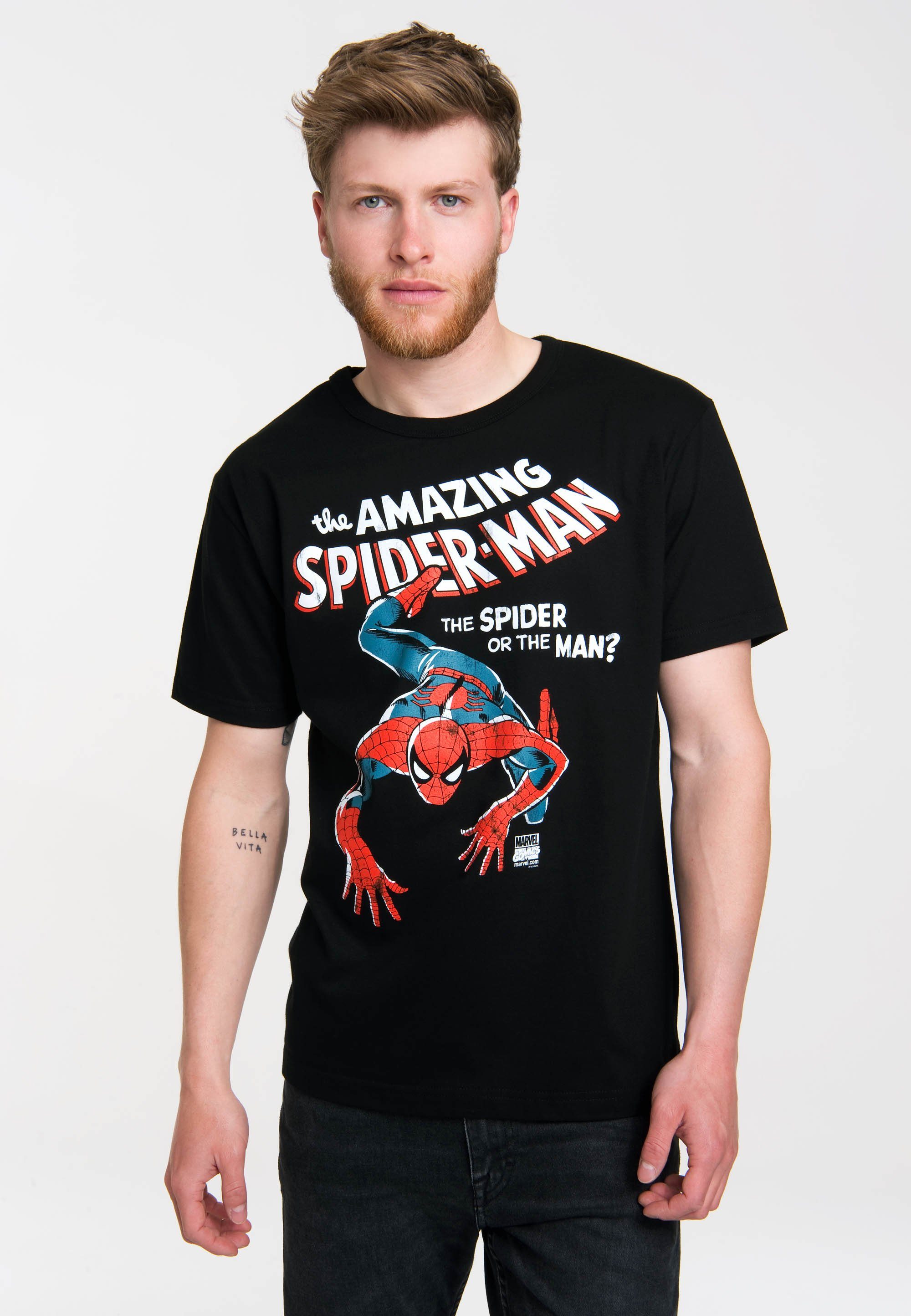 LOGOSHIRT Marvel Spider-Man mit T-Shirt Superhelden-Print -