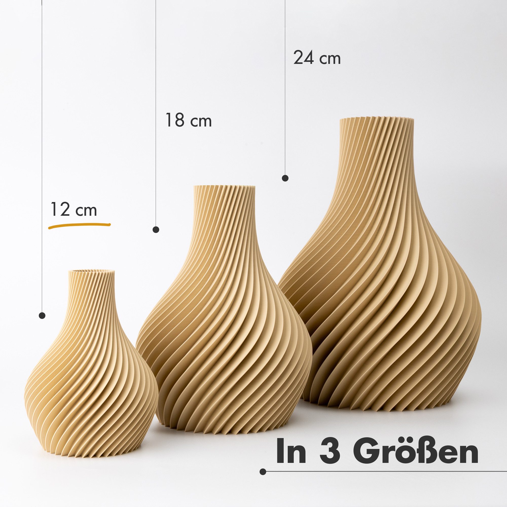 natumo Tischvase Vase Bulba Beige 12 cm – Bild 2 von 5