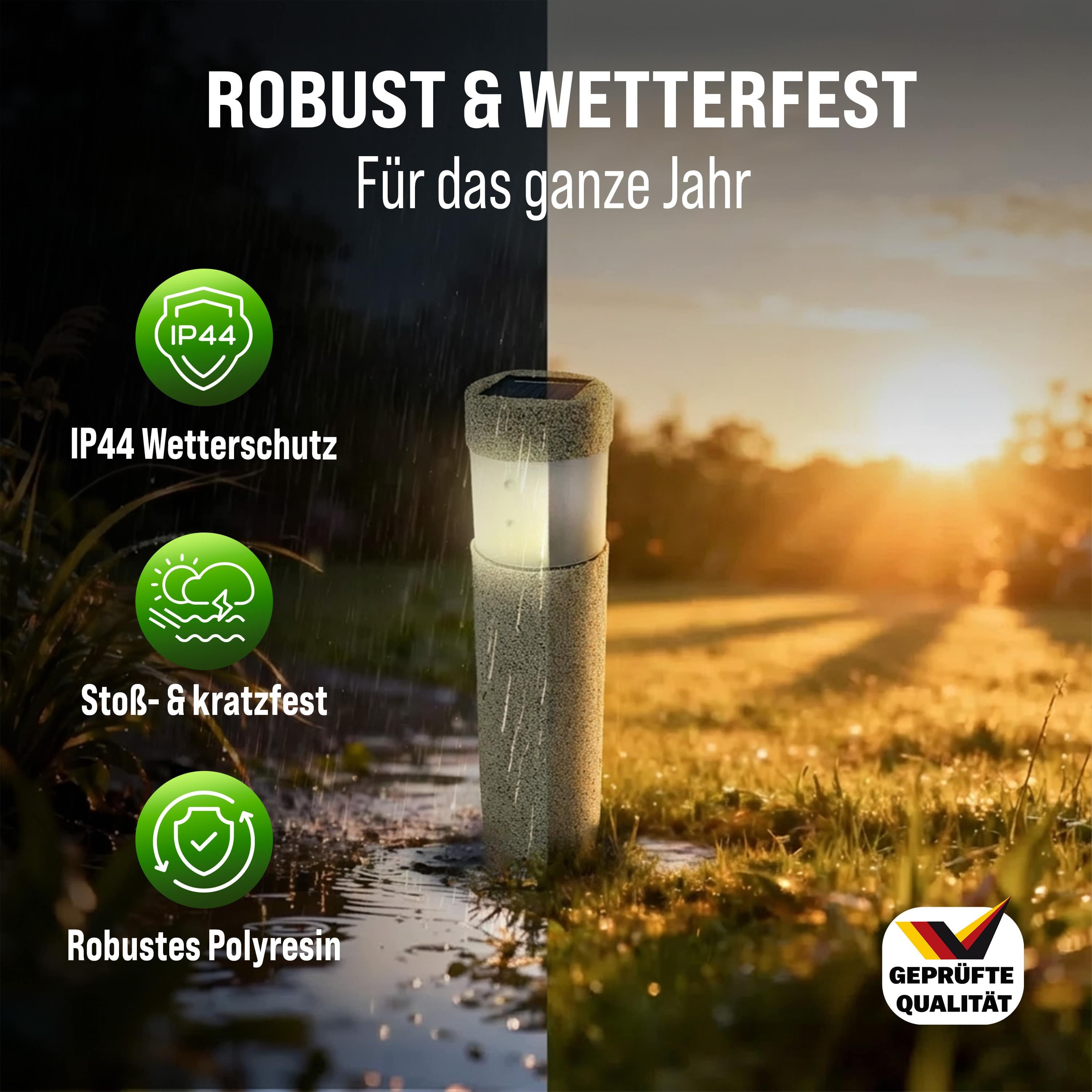 monzana LED Solarleuchte, Solarleuchte, 4er Set Solarlampen für Außen mit Erdspiess Wetterfest Garten Balkon