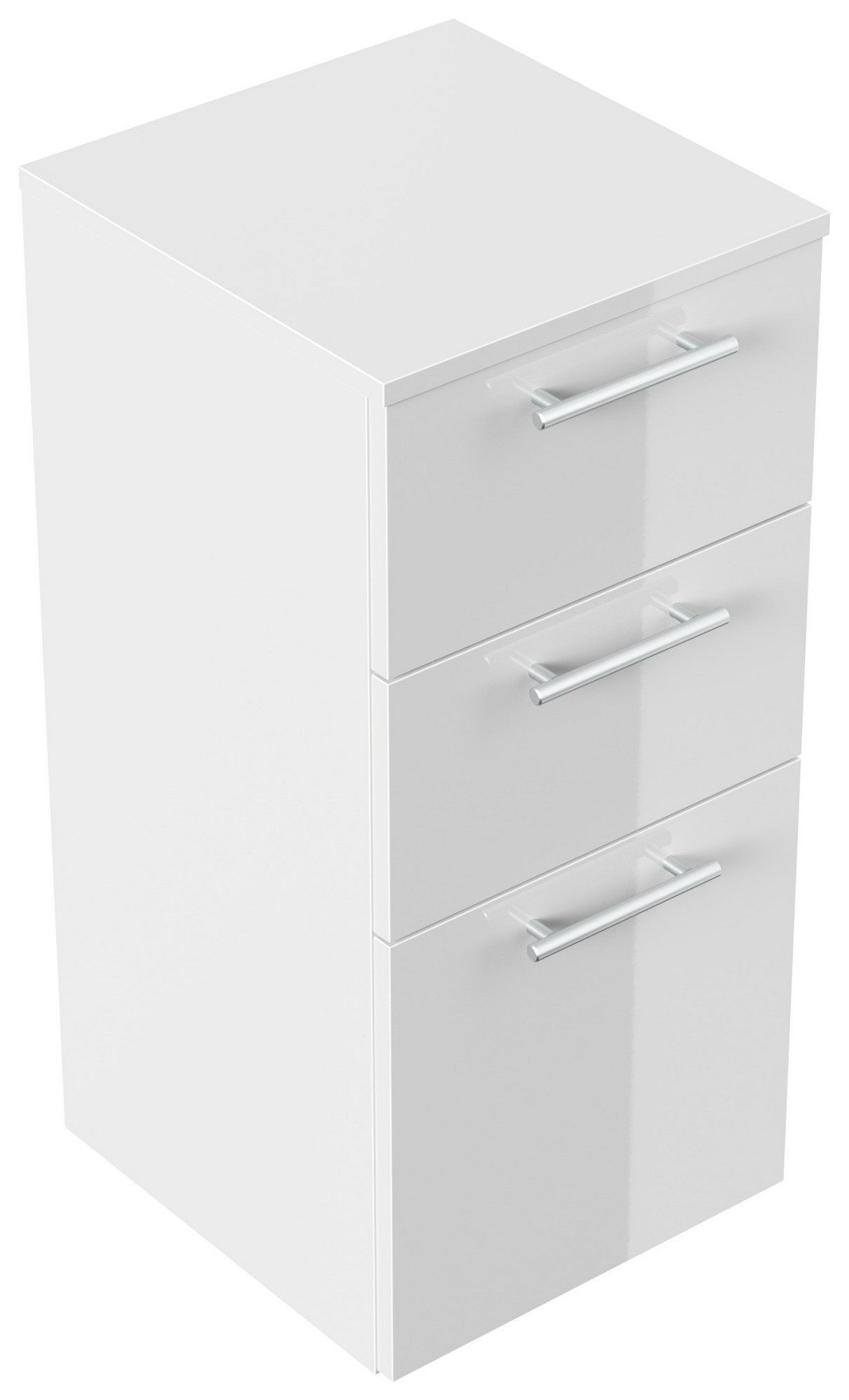 Posseik Hängeschrank Badezimmer Midischrank Weiß Hochglanz 75cm