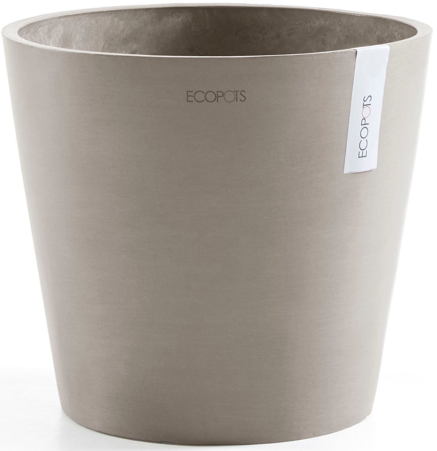 ECOPOTS Blumentopf Amsterdam 30 + Wassersystem Taupe, für innen und außen: frostsicher, bruchsicher und lichtbeständig