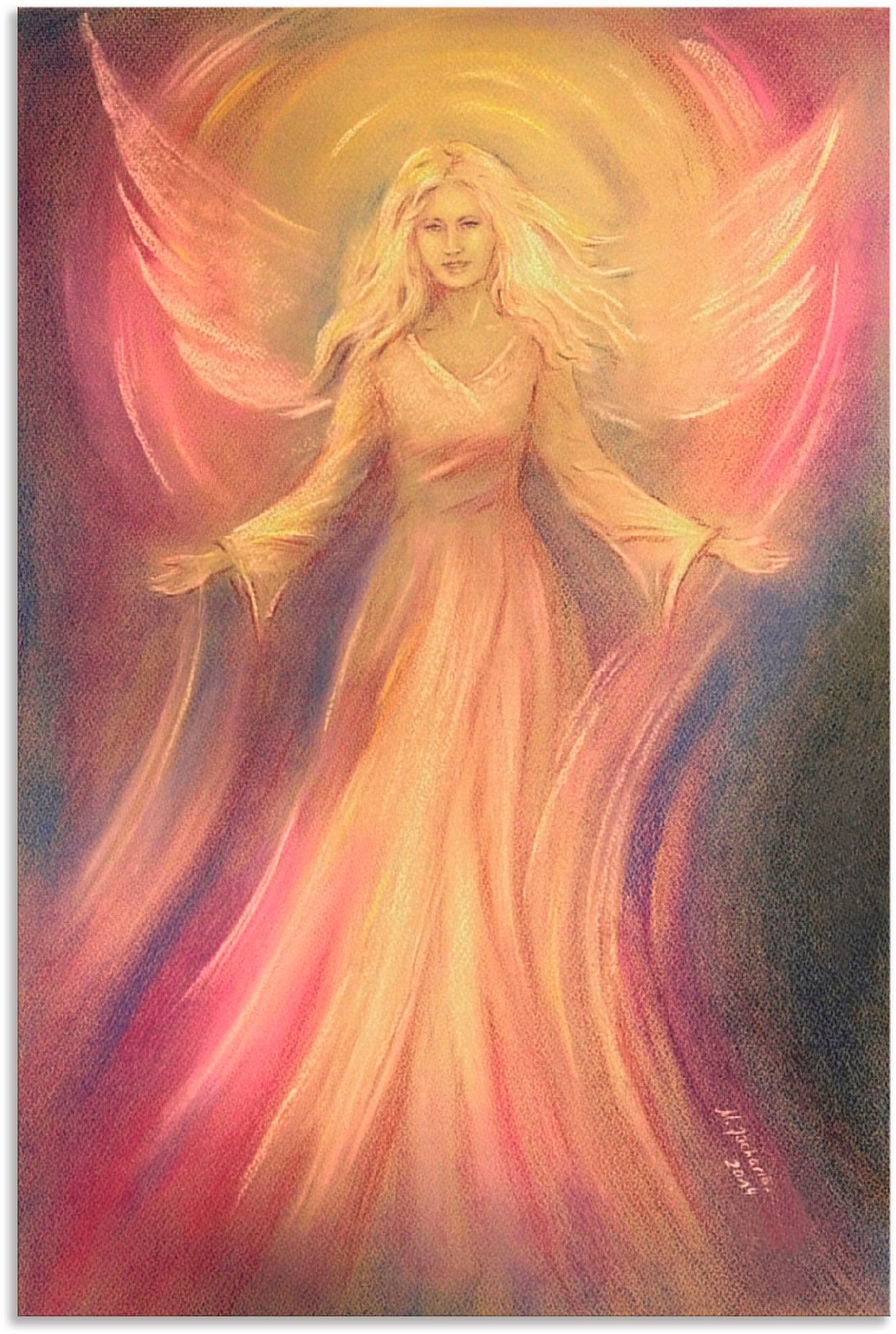 Artland Wandbild Engel Licht Liebe - Spirituelle Malerei, Religion (1 St), als Alubild, Outdoorbild, Leinwandbild, Poster, Wandaufkleber