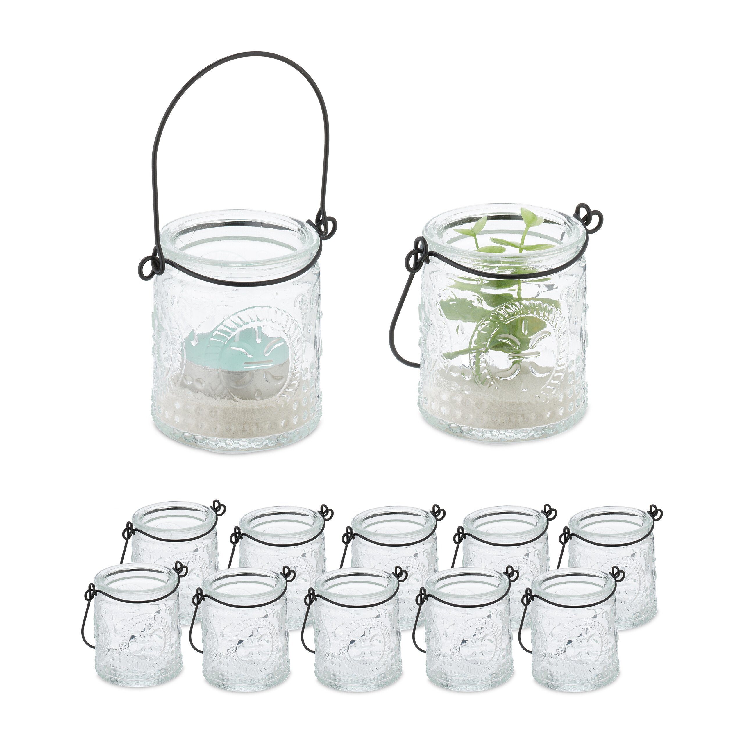 relaxdays Windlicht Transparentes Windlicht im 12er günstig online kaufen