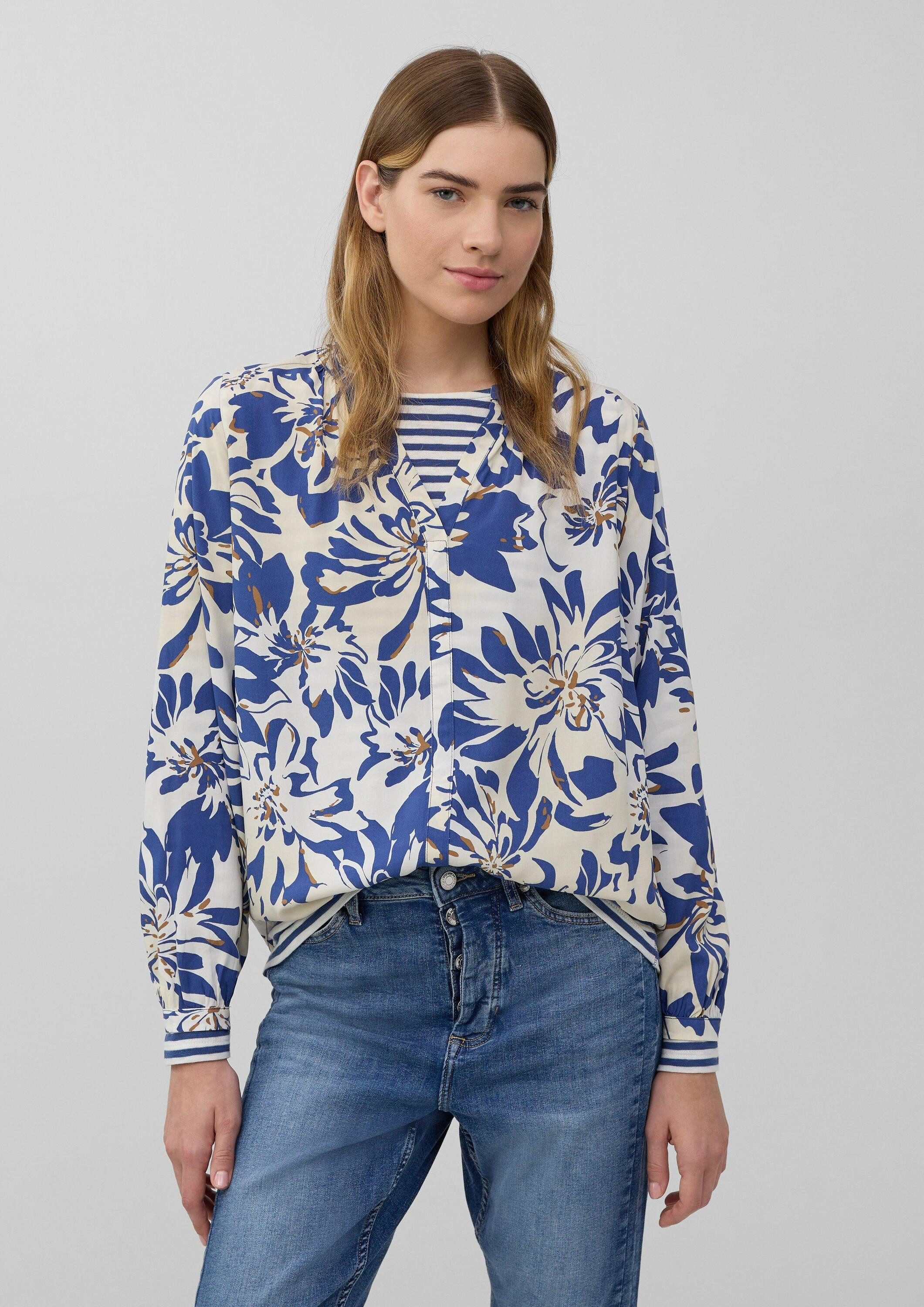 s.Oliver Langarmbluse Bluse Tunikabluse aus Viskosemix günstig online kaufen