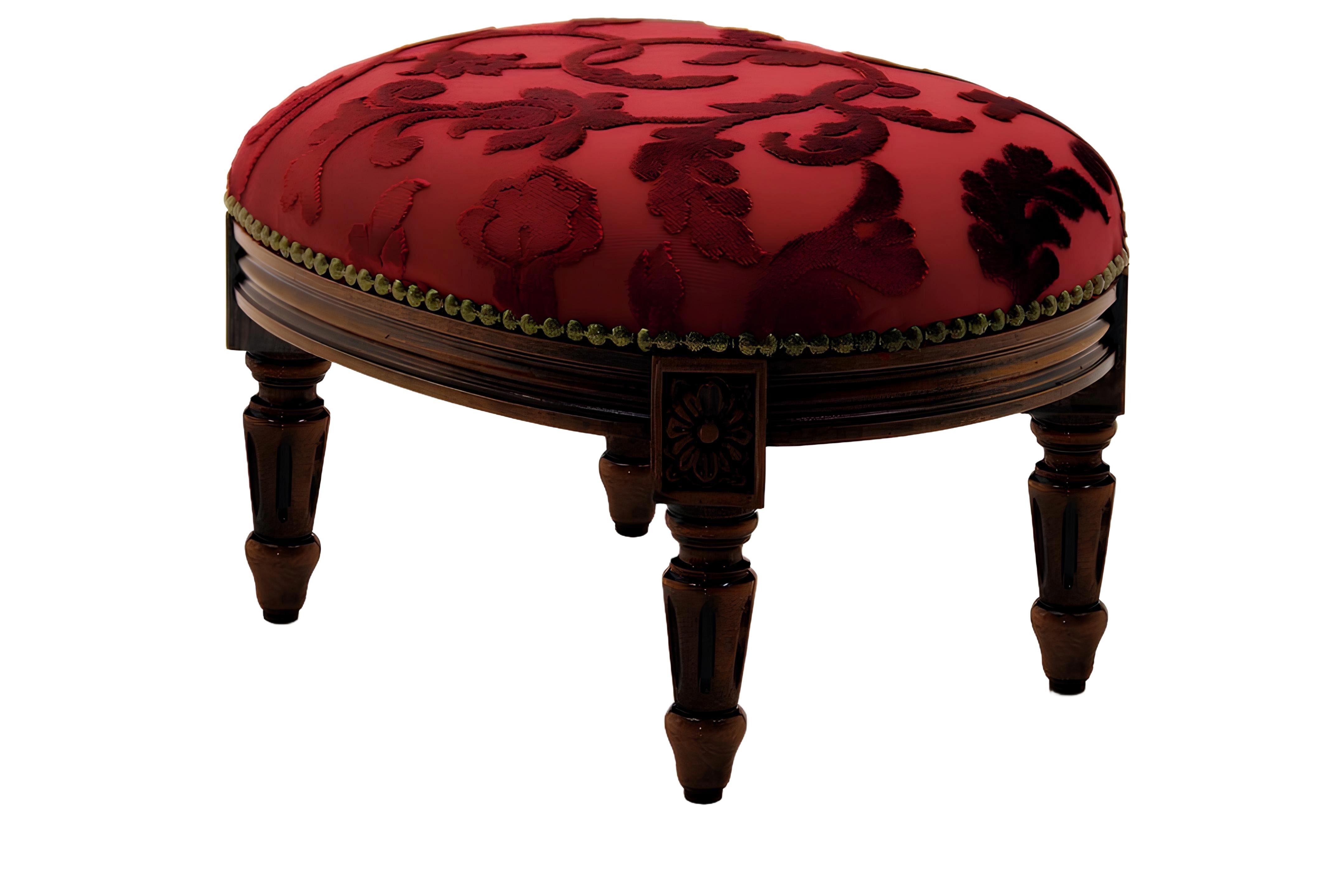 Xlmoebel Fußhocker Polsterhocker Sitzmöbel 40x33cm Design Bank Luxus Pouf Fußbank (Hocker), Hergestellt in Europa