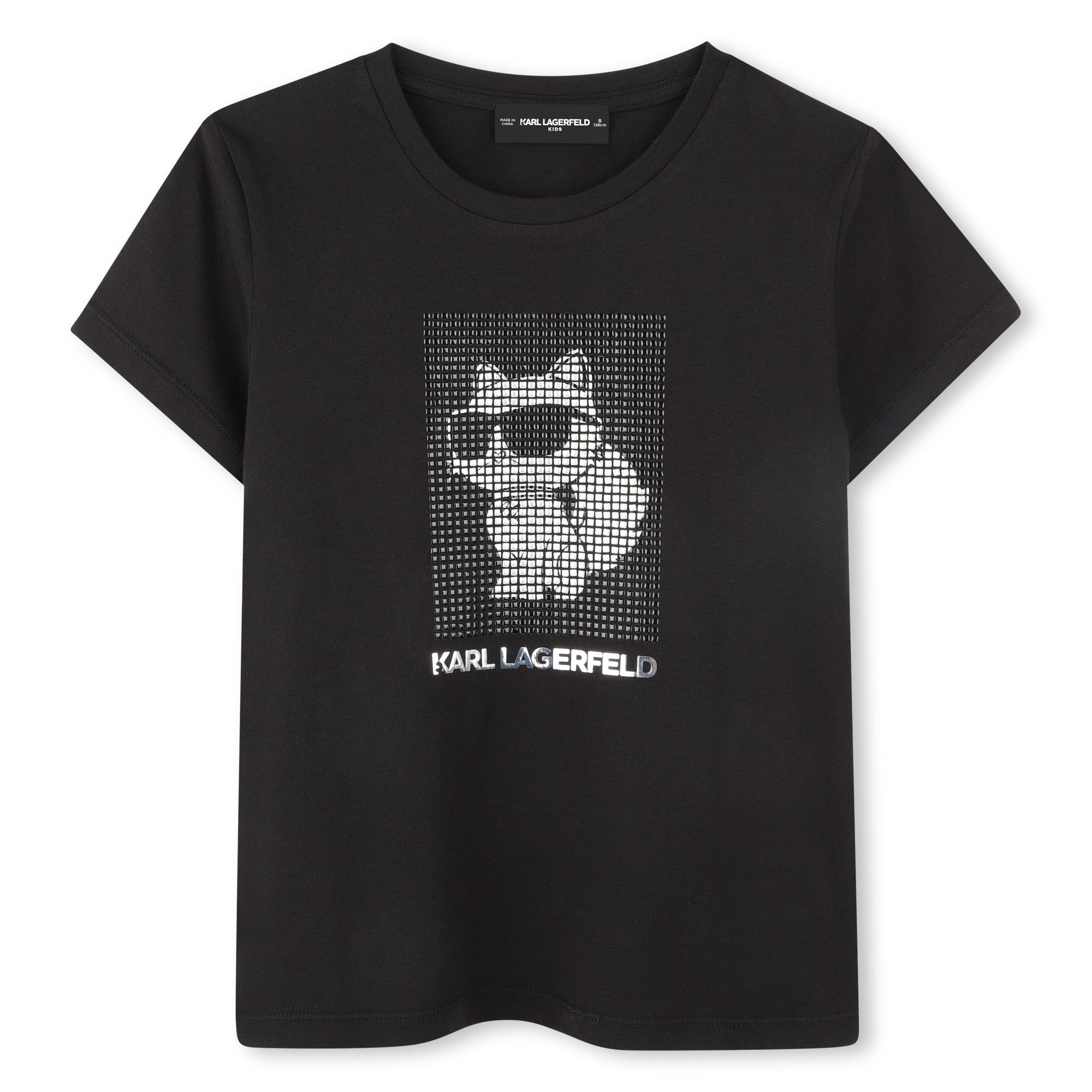 KARL LAGERFELD T-Shirt Karl Lagerfeld KIDS schwarz mit silber glänzender Choupette