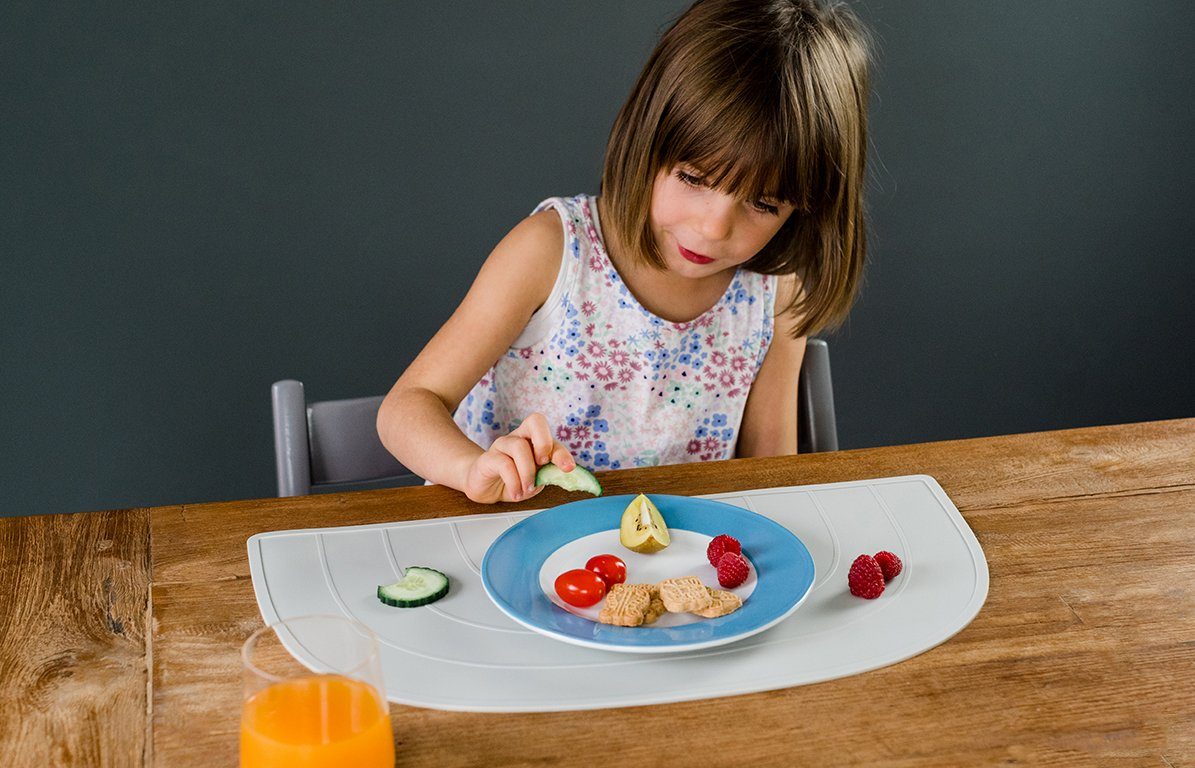 KINDSGUT Platzset Platzdeckchen Regenbogen, umweltfreundlich, Hellgrau