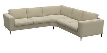 FLEXLUX Ecksofa Fiore, schmale Armlehnen, Kaltschaum, Füße Alu+schwarz