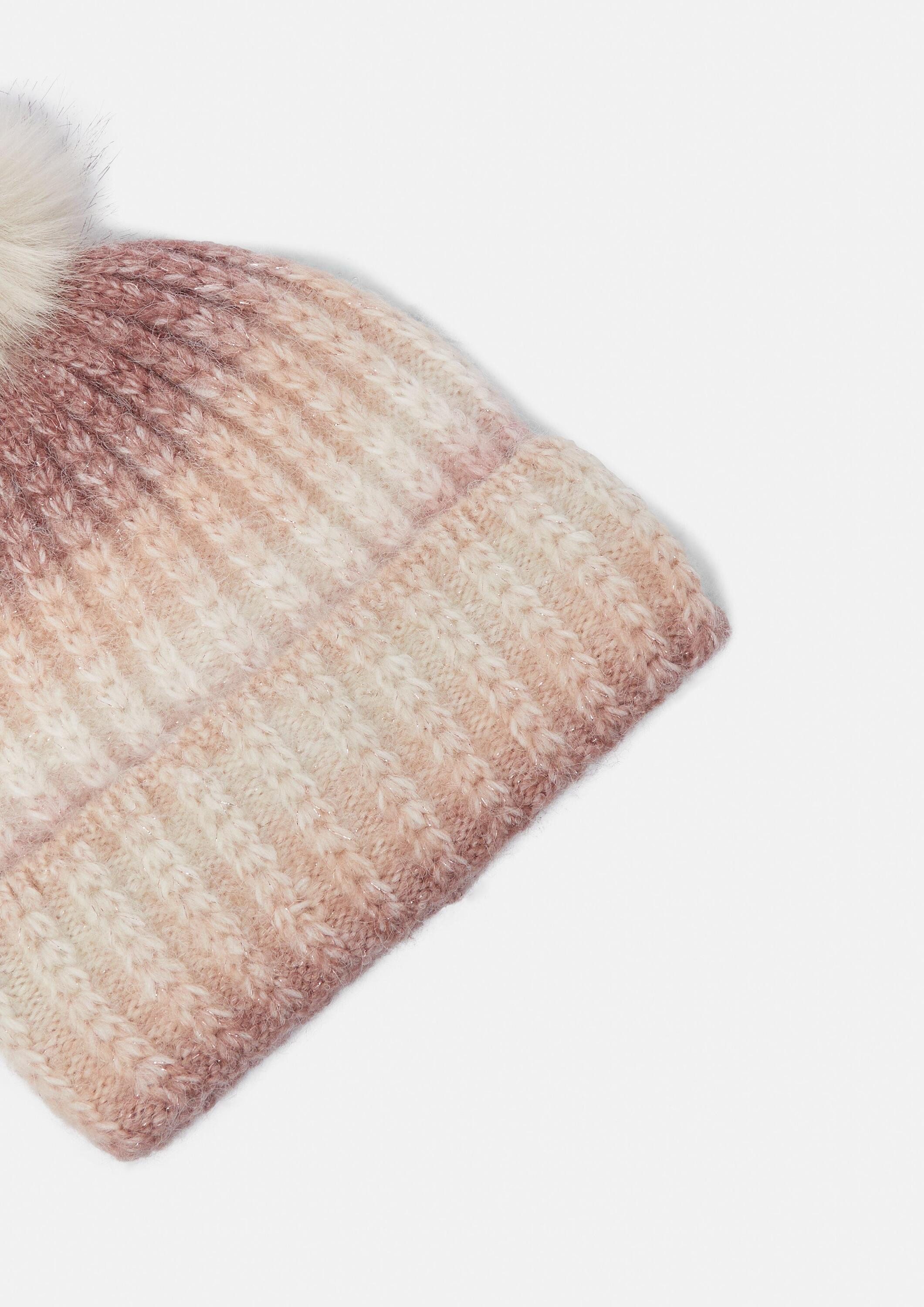 comma Strickmütze Mütze Mütze mit Bommel und Glitzergarn