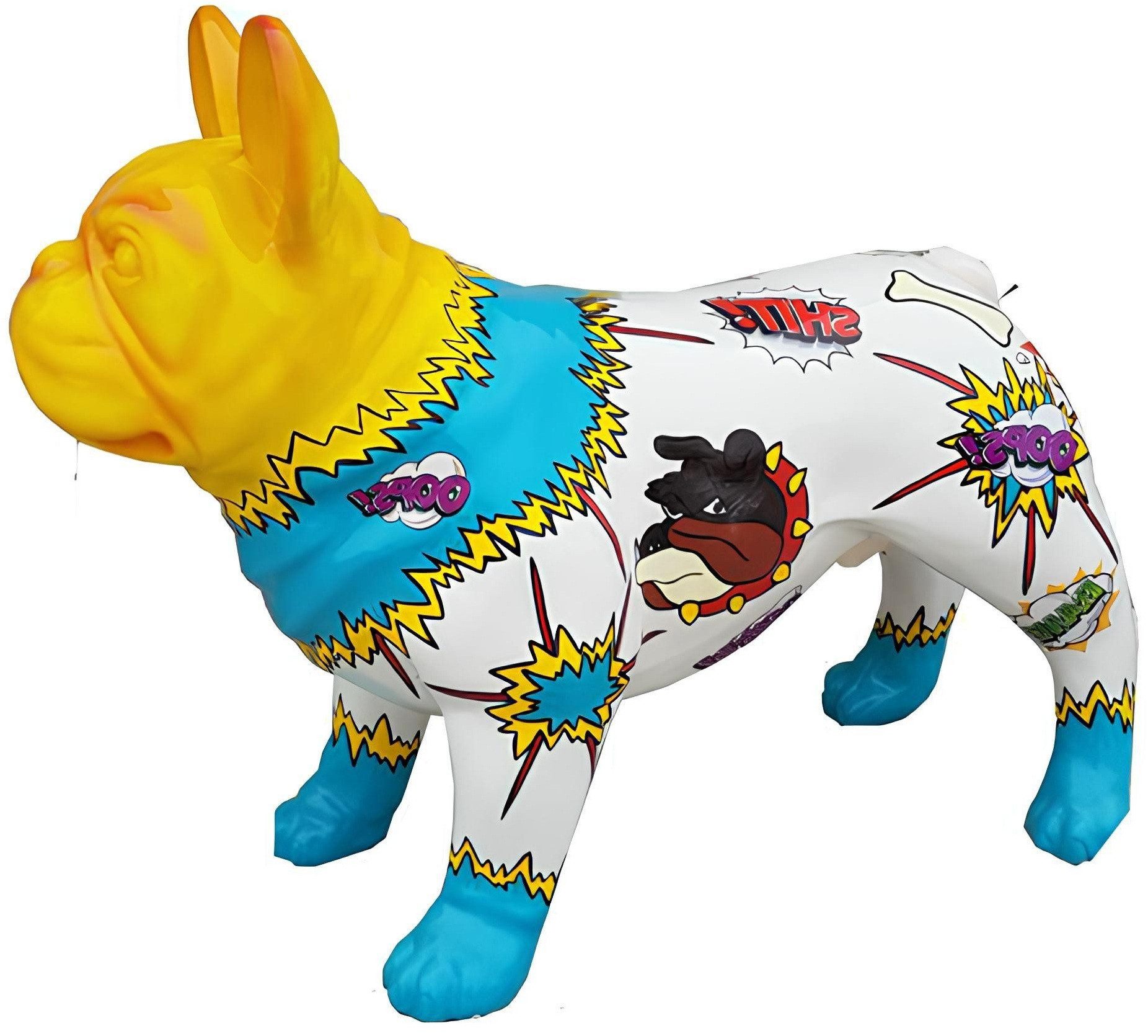 Xlmoebel Skulptur Deko-Figur Hund aus Kunststoff für den Garten, detailreich gestaltet (Skulptur A764-75x100cm), Hergestellt in Europa