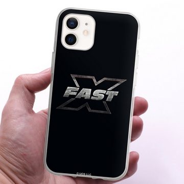 DeinDesign Handyhülle Fast & Furious Logo Offizielles Lizenzprodukt Fast X Logo Metal, Apple iPhone 12 Silikon Hülle Bumper Case Handy Schutzhülle
