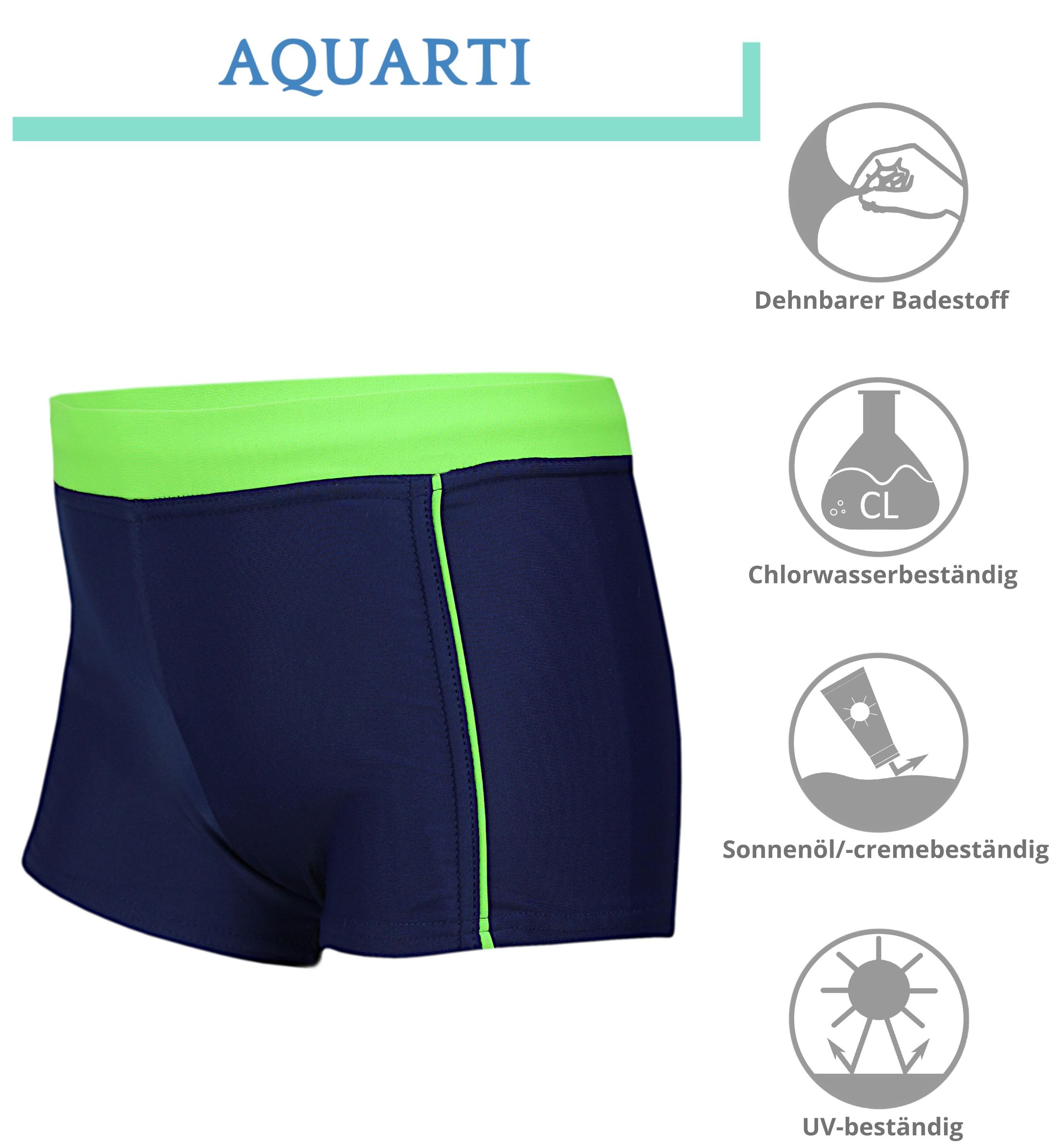 Aquarti Badeshorts Aquarti Jungen Badehose Schwimmhose Seitliche Paspel Kinder Badeshorts