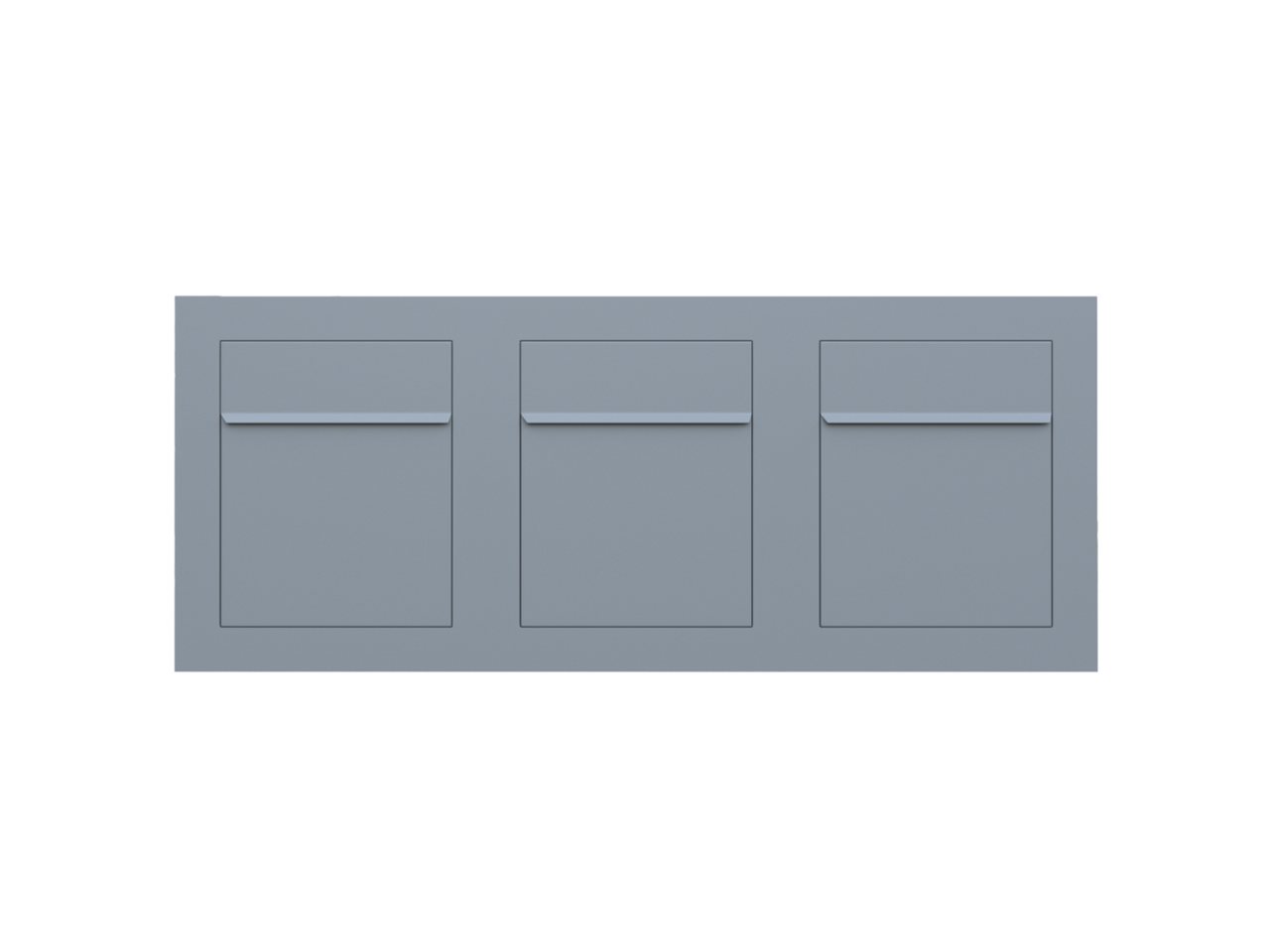 Thumbnail - Bravios Briefkasten Einbaubriefkasten Bari for Three in Grau Metallic