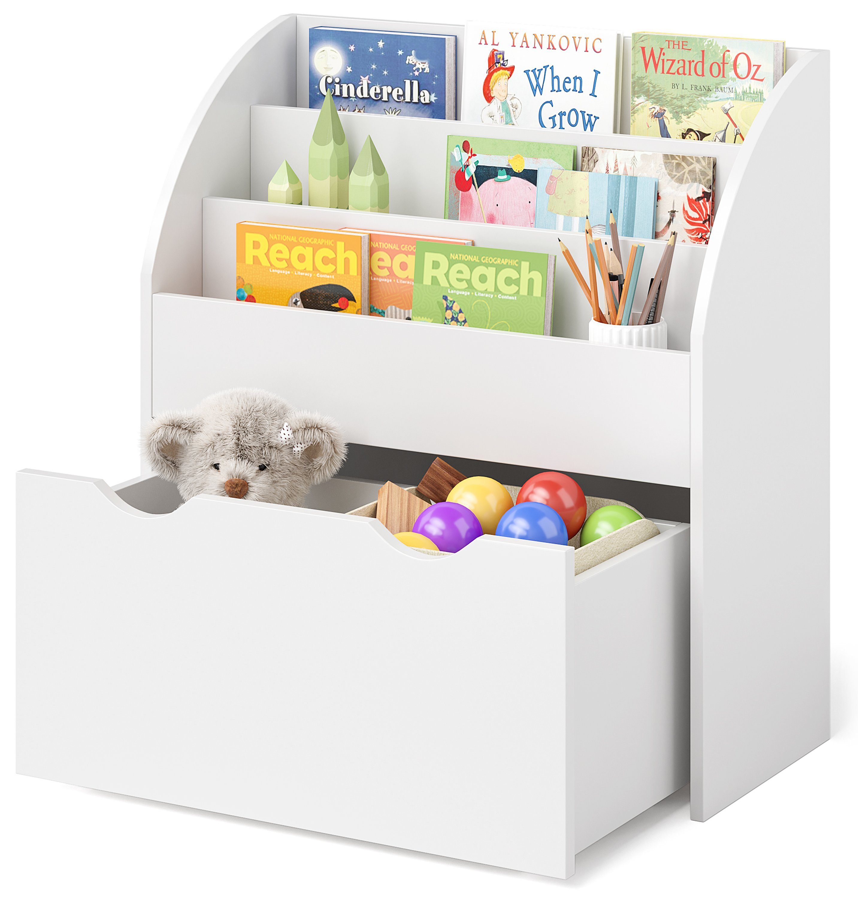 Bellabino Kinderregal Koro, weiß, 3 Fächer günstig online kaufen