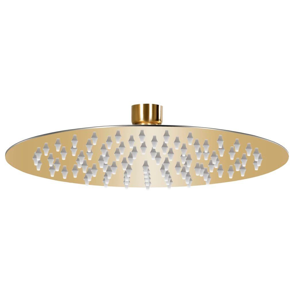vidaXL Regenduschkopf Regenbrause Edelstahl 20 cm Rund Golden, (1-tlg)