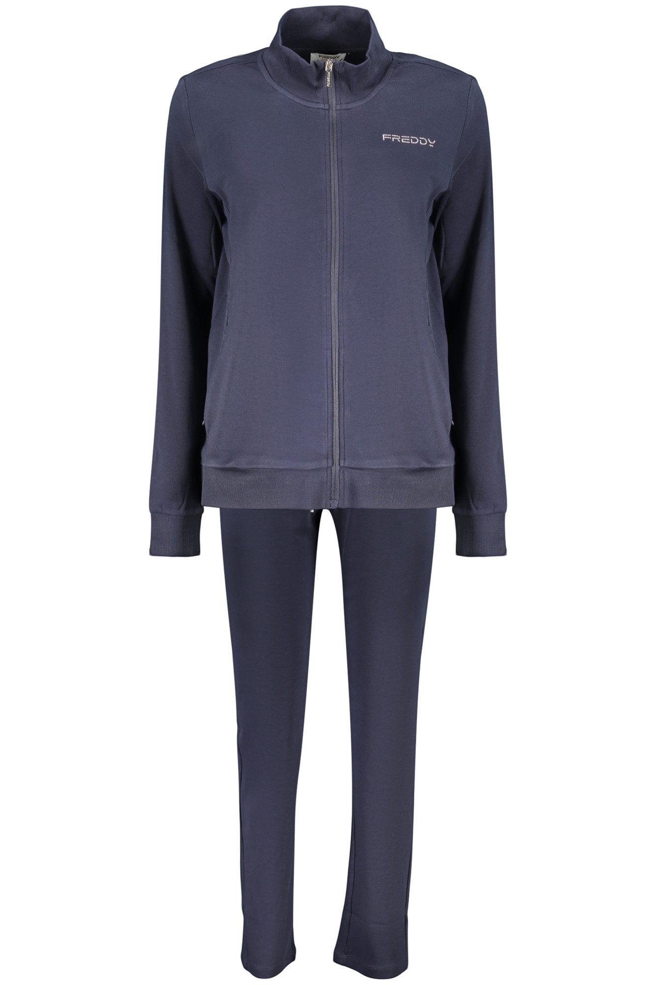 Freddy Sweatshirt Blaue Damen-Sweatjacke mit Reißverschluss und