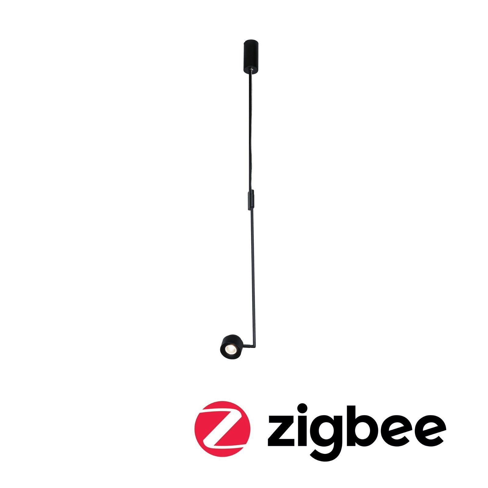 Smart Zigbee fest Warmweiß Kunststoff/Metall, Home Paulmann 230V 6W Puric Pendelleuchte Schwarz/Grau integriert, LED LED Pane