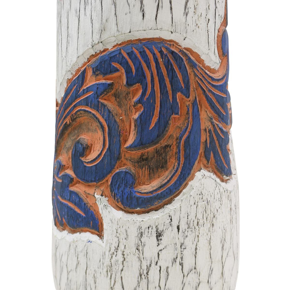 mit 100 x Schnitzerei (1 Holz traditionelle Galerie Handarbeit Herstellung Dekofigur Nr.5 in im Ursprungsland Vase Blumenkübel Oriental 26 St), cm