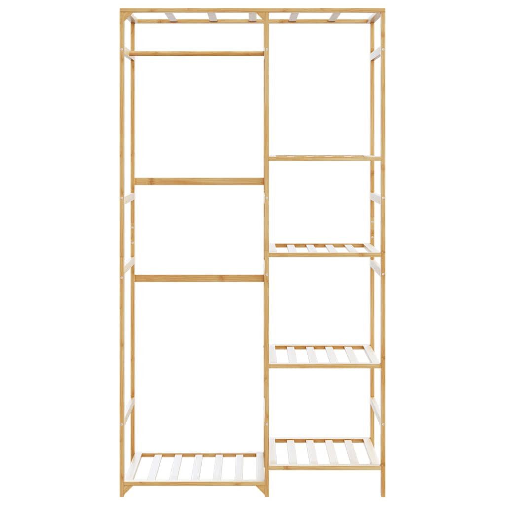vidaXL Kleiderständer Kleiderständer mit Ablagen 100x50x184,5 cm Bambus, (1 St)