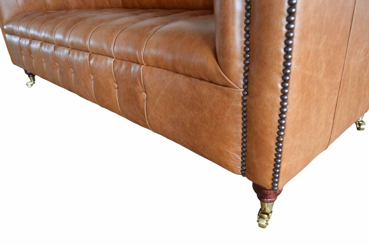 Design Leder Chesterfield-Sofa, Wohnzimmer Klassisch JVmoebel Chesterfield Sofa Sofas