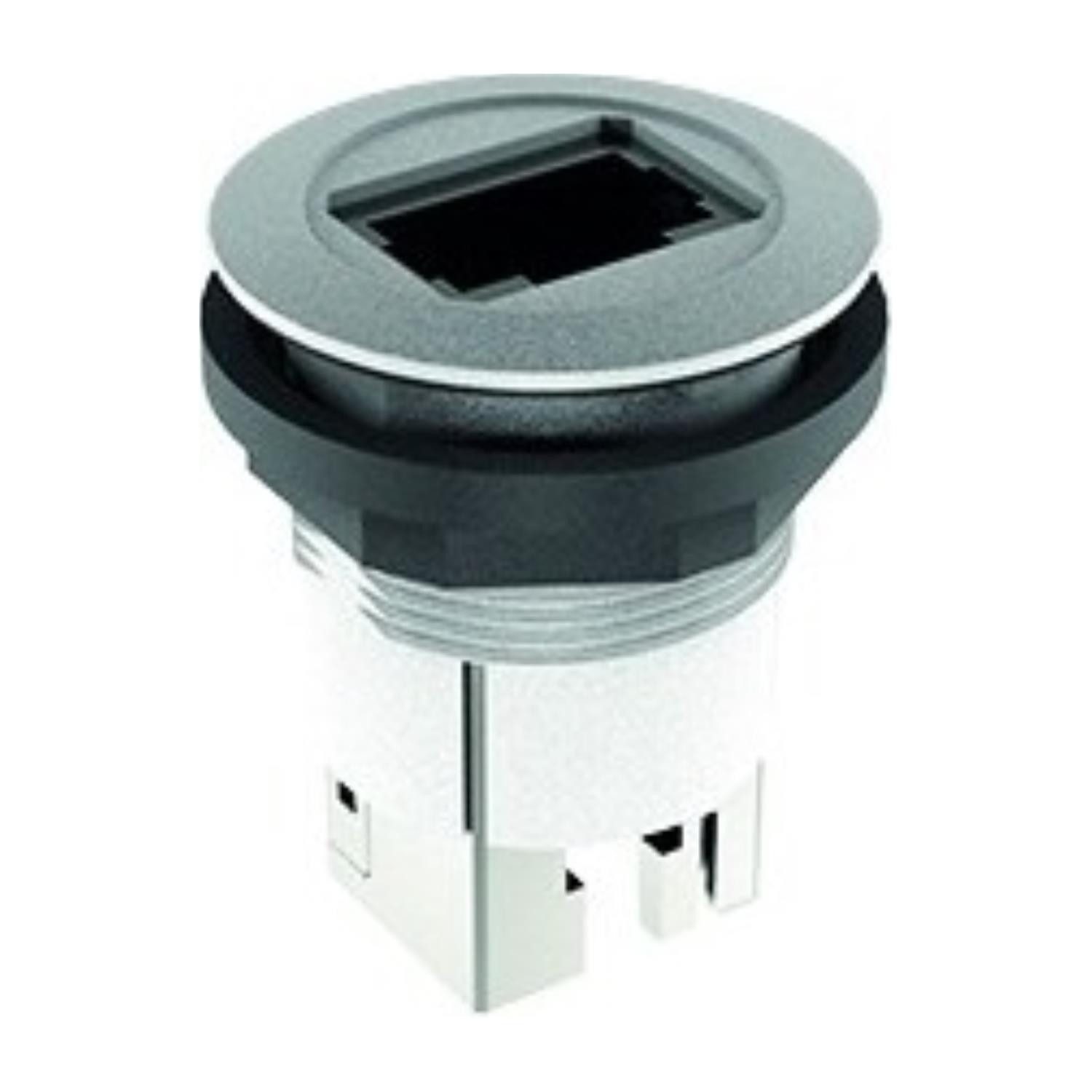 Schlegel Schalter Titel:RJ45-Buchse, silberfarben CAT6 rund, RONTRON-R-JUWEL Bauform Se, Schalter/Taster-Besonderheiten
