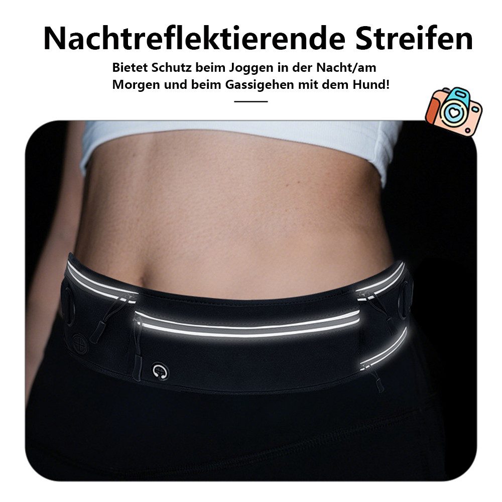 Ledander Joggingleine Joggingleine Hunde mit Bauchgurt, Reflektierende Laufleine Bauchgurt, Freihändige Joggingleine mit Gürteltasche für große und mittlere Hunde