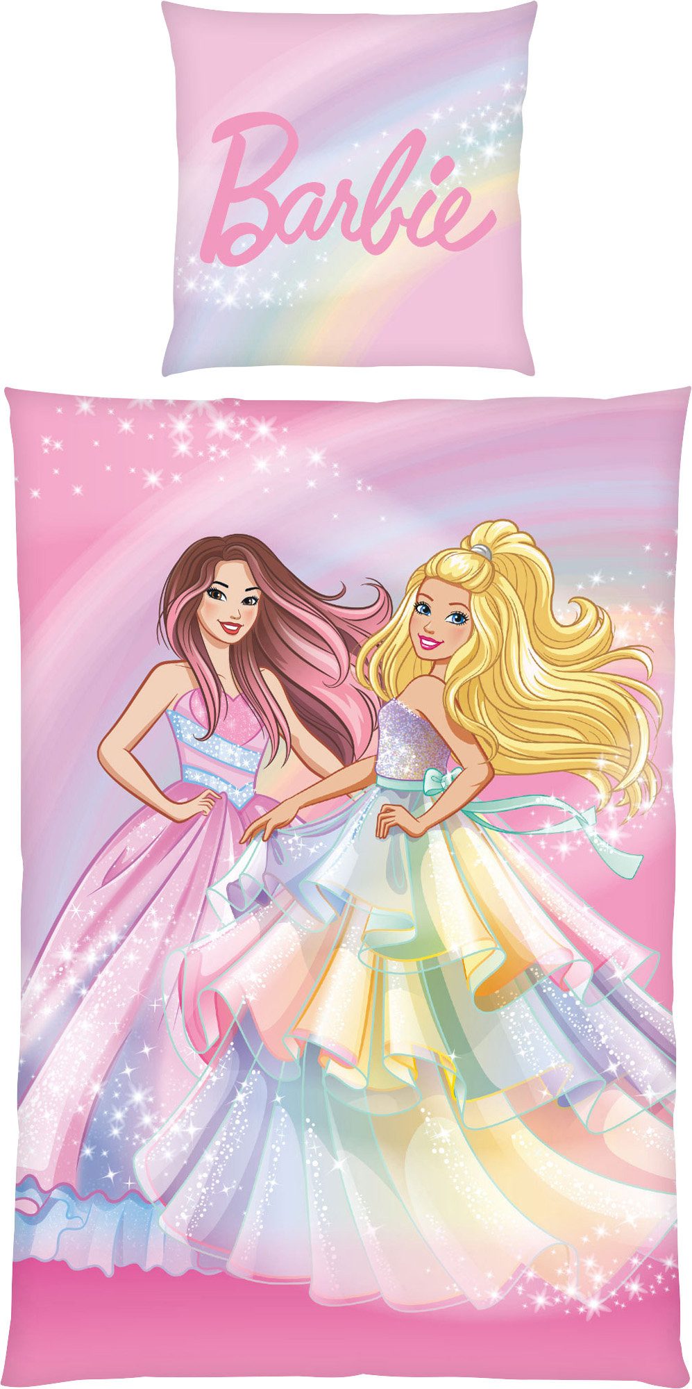 Herding Kinderbettwäsche Kinder-Wendebettwäsche "Barbie", Renforcé, Renforc günstig online kaufen