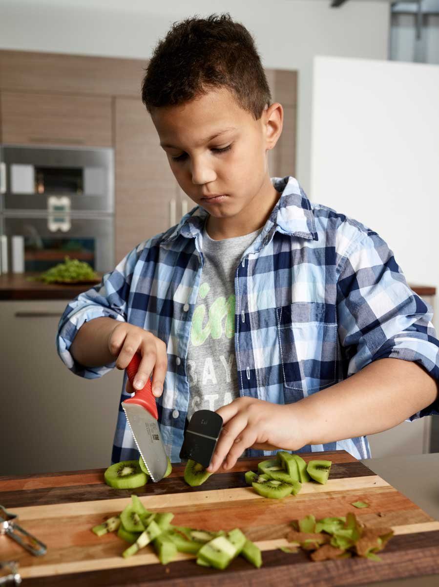 mit Junior, KAI 11 cm kochmesser Mälzer Fingerschutz Tim Kochmesser