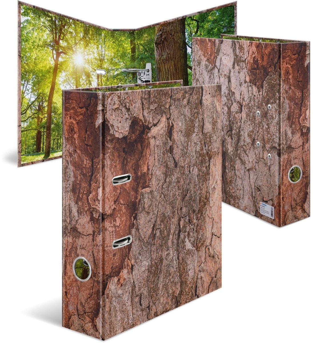 HERMA Aktenordner Motiv-Ordner A4 Wood Packung mit 5 Stück