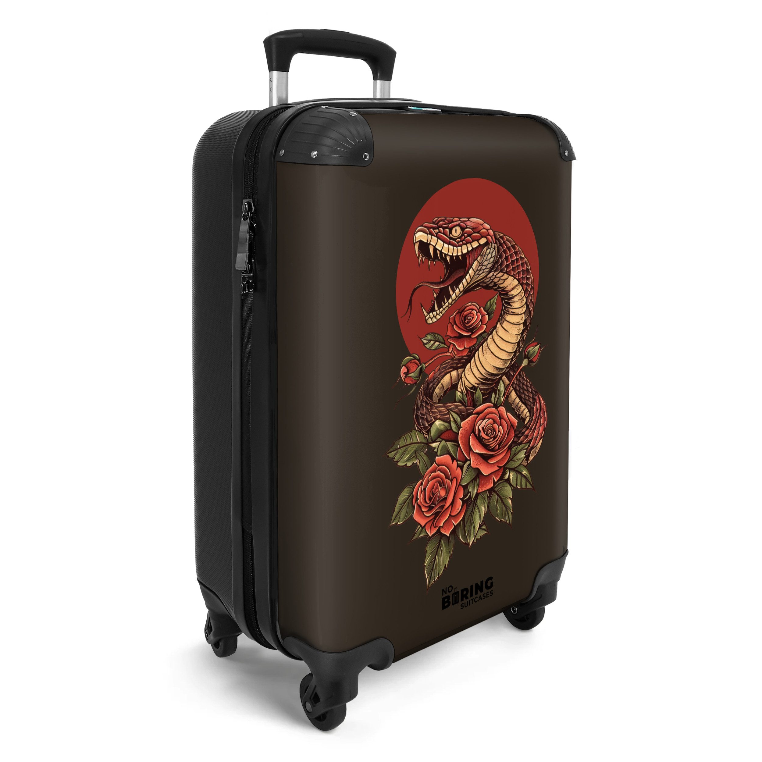 NoBoringSuitcases.com© Hartschalen-Trolley Schwarz mit Schlange und günstig online kaufen